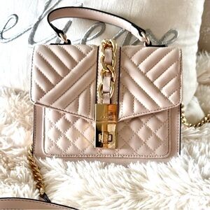 Elegant Beige Quilted Handbag